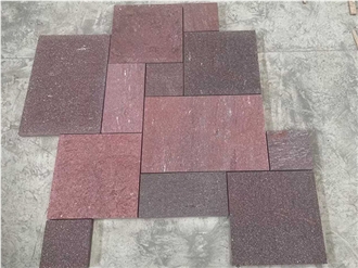 China Purple Porphyry Cobblestone, Pavers, Cubestone