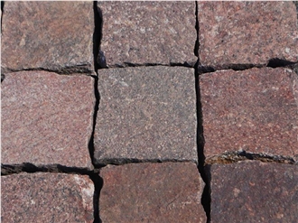 China Purple Porphyry Cobblestone, Pavers, Cubestone