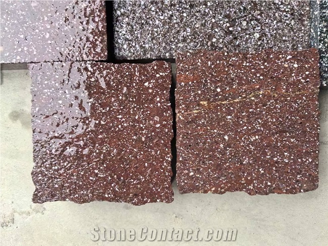 China Red Porphyry Tiles, French Pattern