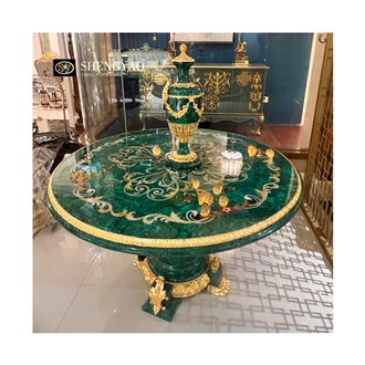 Green Luxury Malachite Semiprecious Stone Custom Furniture Rectangle Table