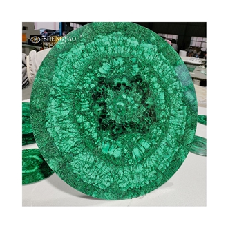 Luxury Green Gemstone Rectangle Malachite Dining Table