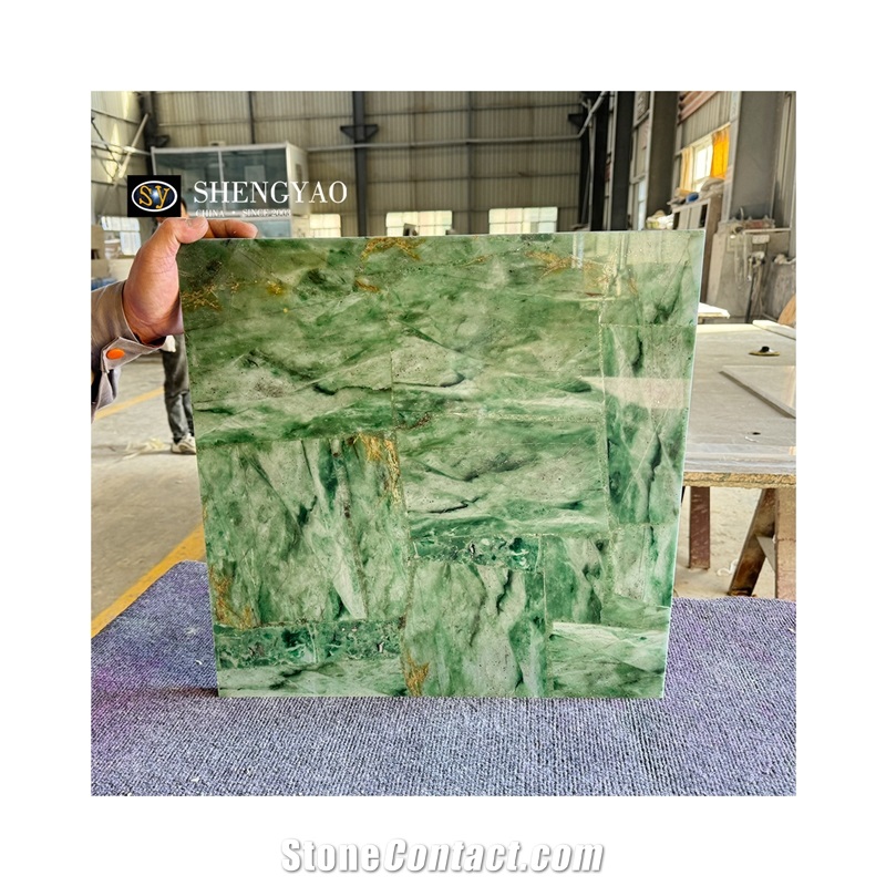Natural Green Jade Gemstone Semiprecious Stone Slabs