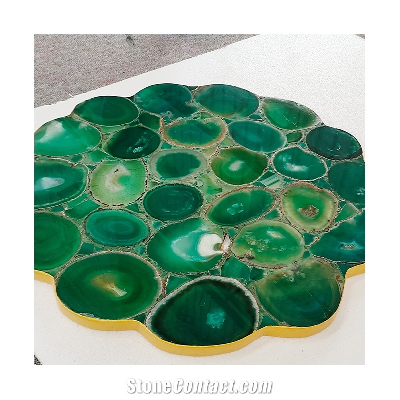 Wholesale Translucent Brown Agate Stone Coffee Table Tops