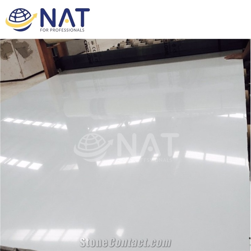 Pure White Quartz Slab Artificial Marble Engineered Stone