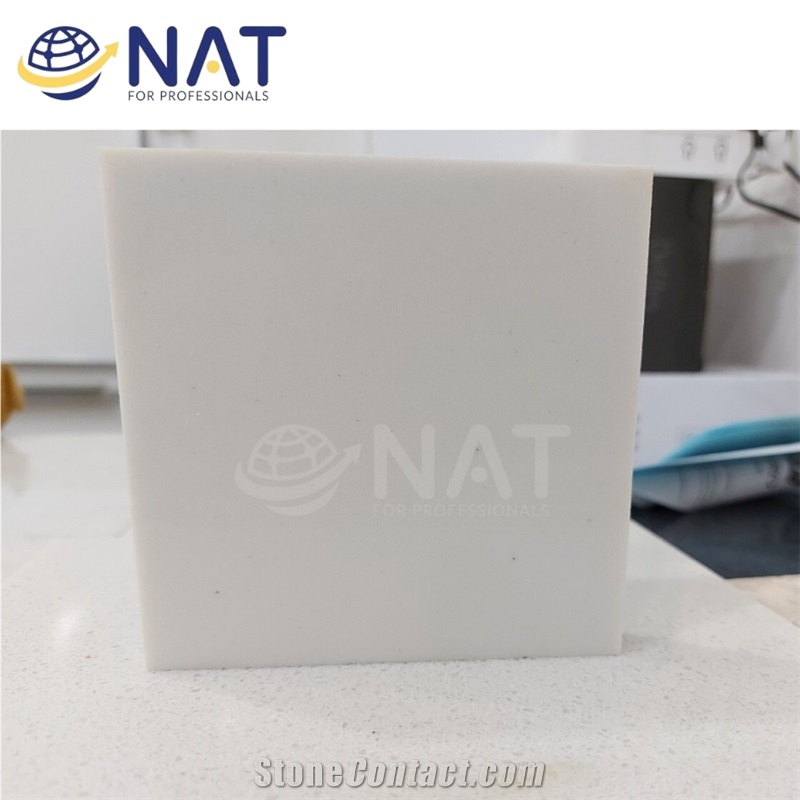Pure White Quartz Slab Artificial Marble Engineered Stone