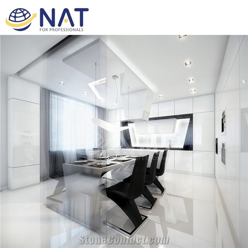 Pure White Quartz Slab Artificial Marble Engineered Stone