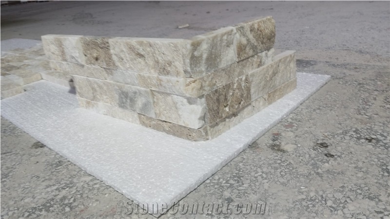 Harmony Travertine Split Face Stone Veneer Ledger Panels