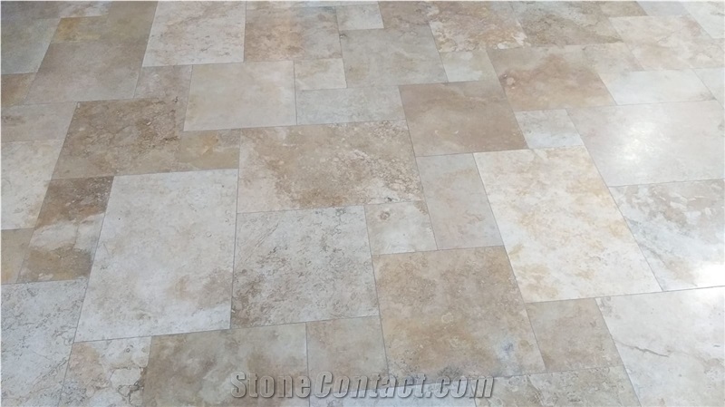 Rustic Filled And Honed Travertine Pattern Set