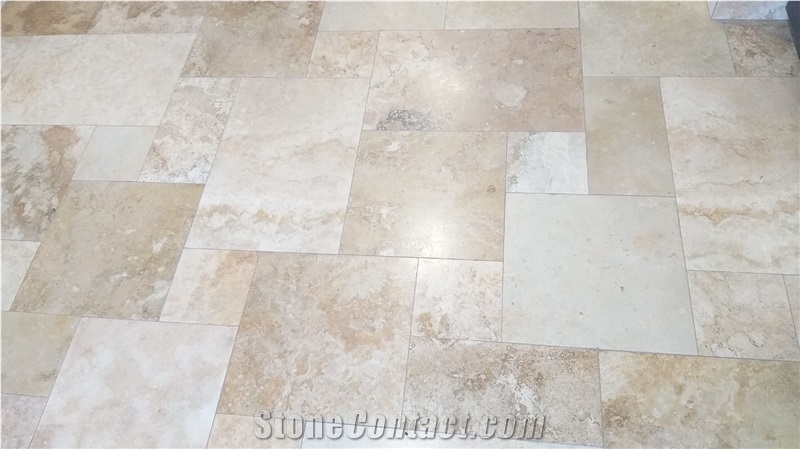 Rustic Filled And Honed Travertine Pattern Set
