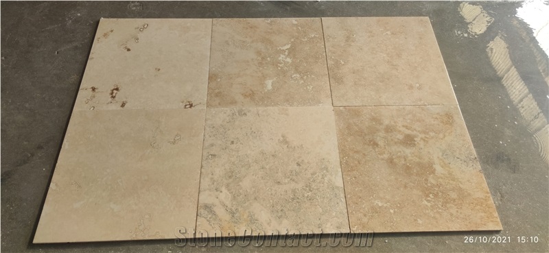 Rustic Filled And Honed Travertine Pattern Set