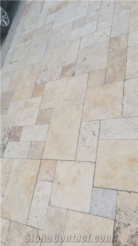 Rustic Filled And Honed Travertine Pattern Set