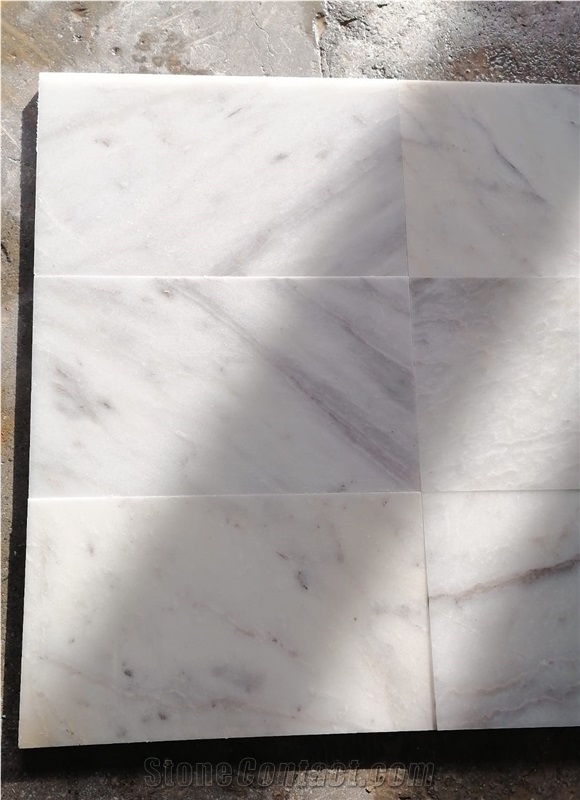 Smokey White Polished Marble Slabs