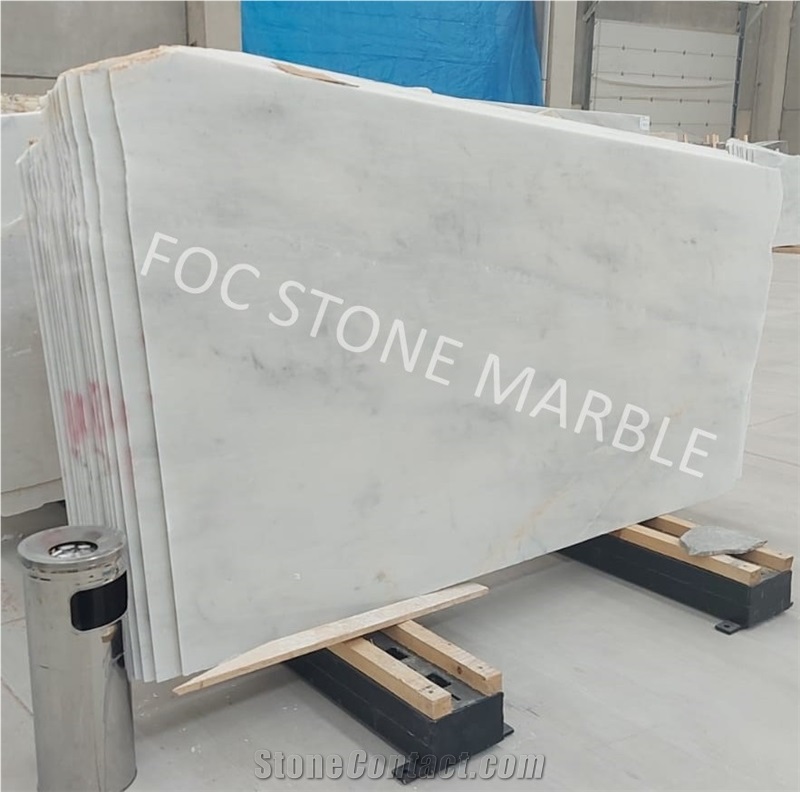 Smokey White Polished Marble Slabs