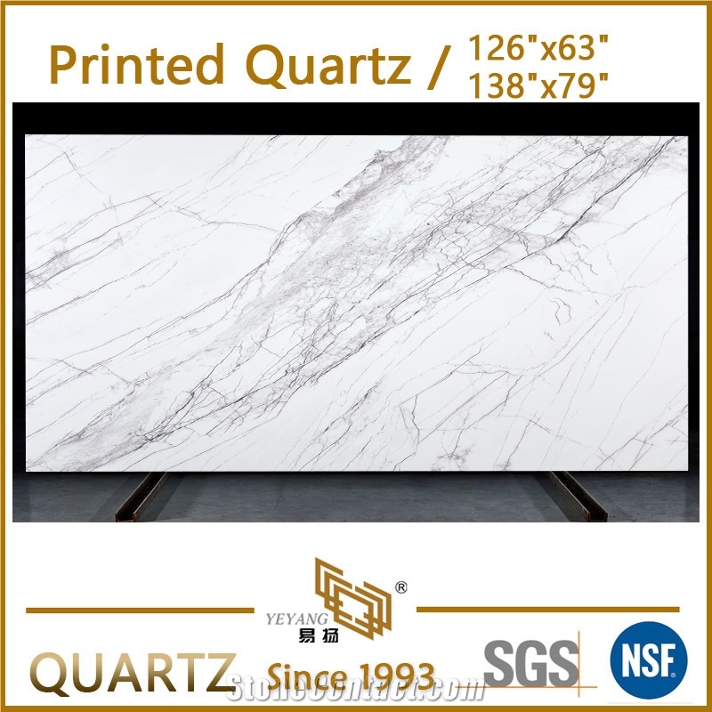 Grey Vein Full Body Printed Quartz Slabs