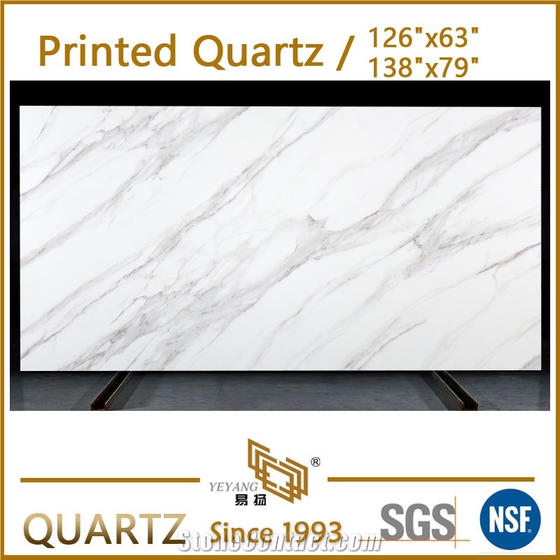 Grey Vein Full Body Printed Quartz Slabs