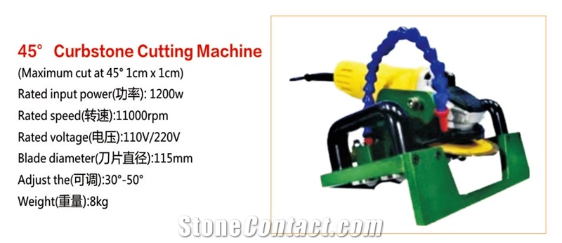 Hand Held 45° Curbstone Cutting Machine (Model 110) Portable Stone Router, Profiling Machine