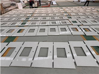 Crystal White Quartz  Bathroom Vanity Tops