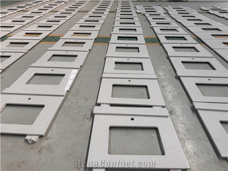 Crystal White Quartz  Bathroom Vanity Tops