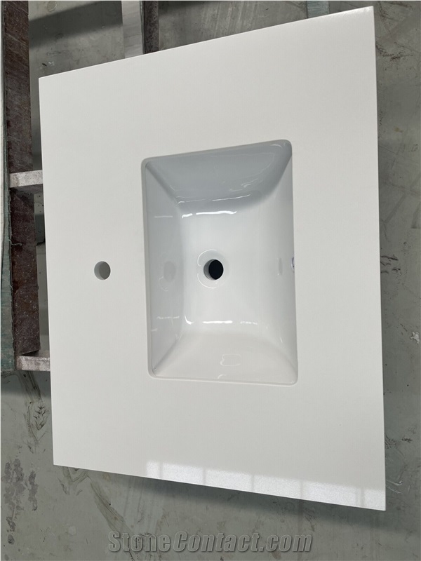 Pure White Quartz Bathroom Vanity Tops