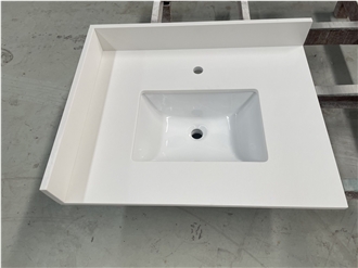 Pure White Quartz Bathroom Vanity Tops