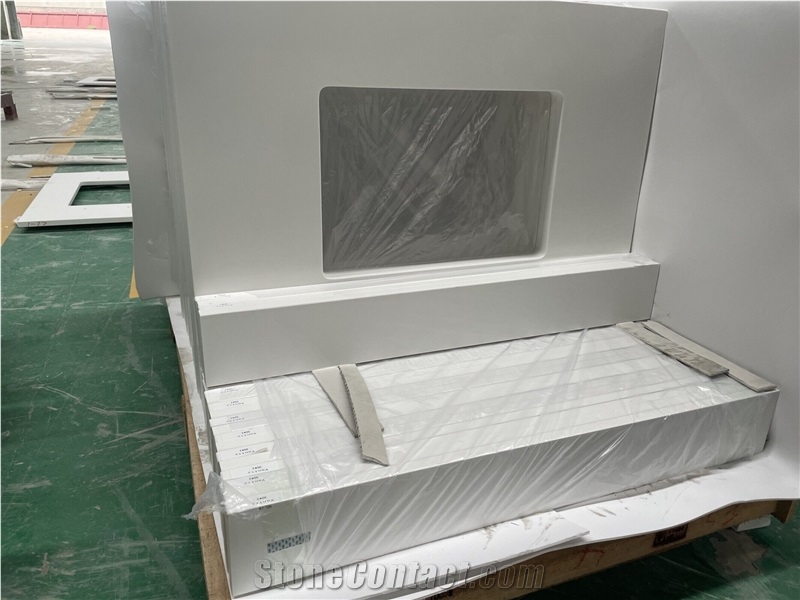 Pure White Quartz Bathroom Vanity Tops