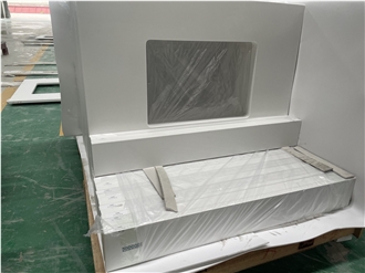 Pure White Quartz Bathroom Vanity Tops