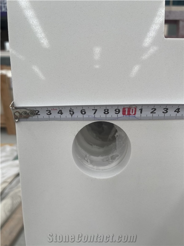 Pure White Quartz Bathroom Vanity Tops