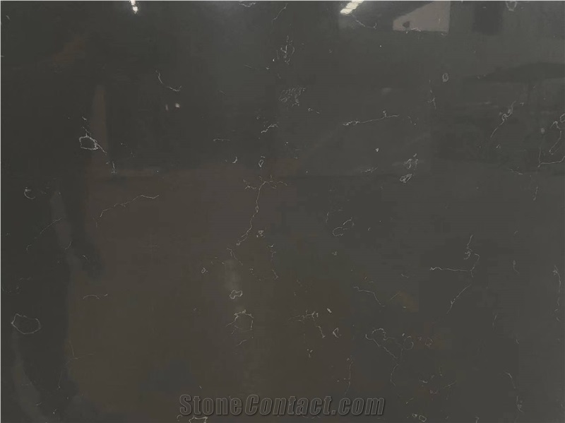 Solid Surface Artificial Black Quartz Slabs