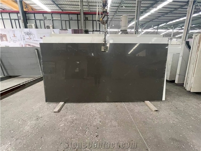 Solid Surface Artificial Black Quartz Slabs
