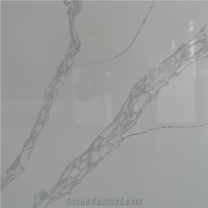 Staturio White Calacatta Quartz Slabs