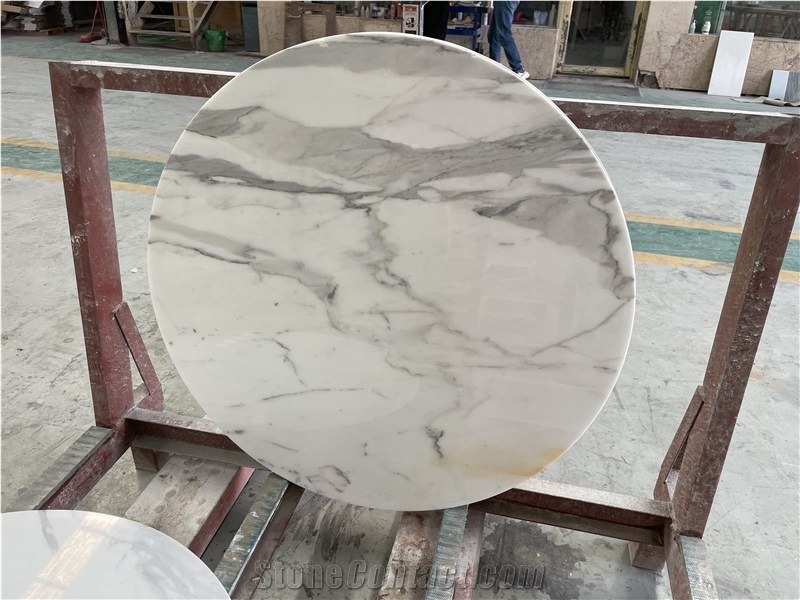 Calacatta White Marble Round Table Top