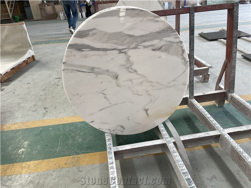 Calacatta White Marble Round Table Top