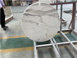 Calacatta White Marble Round Table Top