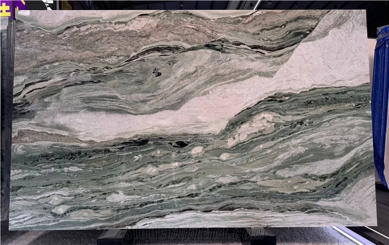 China Ocean Green Marble Slabs Polished