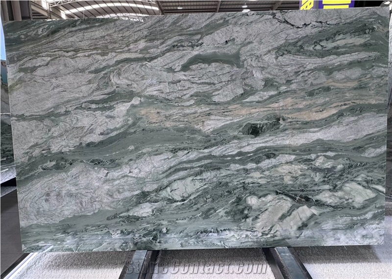 China Ocean Green Marble Slabs Polished