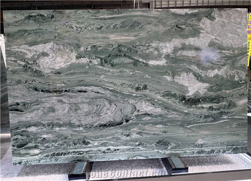 China Ocean Green Marble Slabs Polished