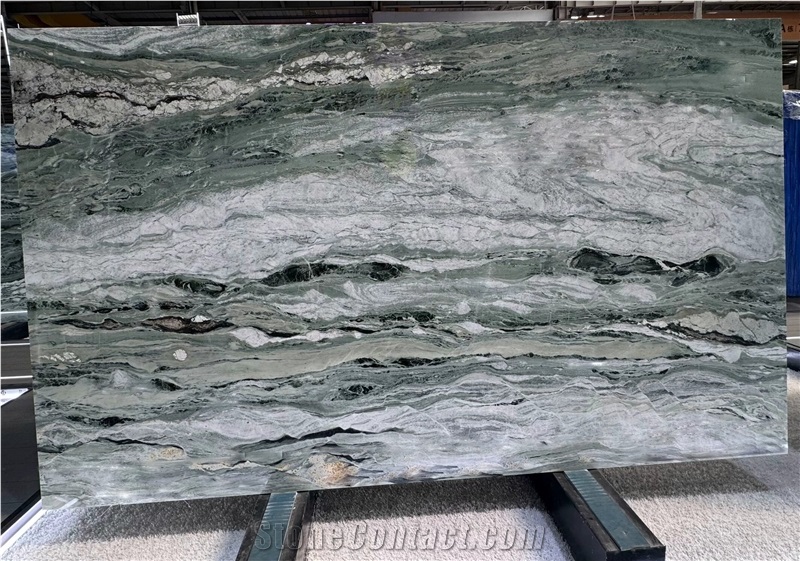 China Ocean Green Marble Slabs Polished