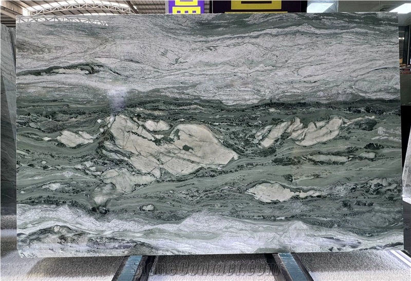 China Ocean Green Marble Slabs Polished
