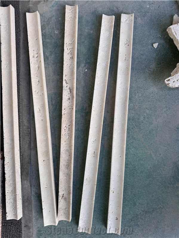 Turkish Travertine 3D Concave Fluted Strips Molding