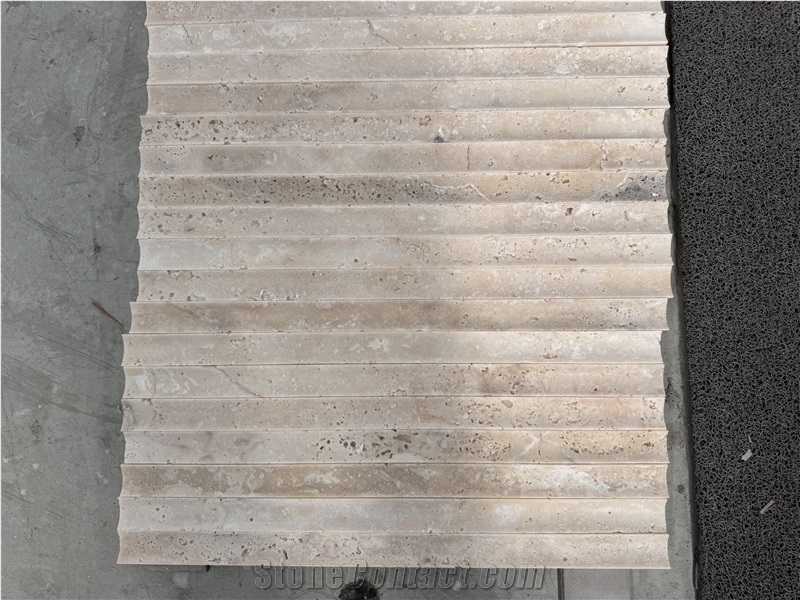 Turkish Travertine 3D Concave Fluted Strips Molding