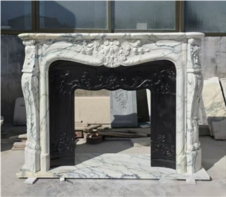 Carved Marble Paonazzo Fireplace For Resorts And Hotels Carved Marble Paonazzo Fireplace For Resorts And Hotels