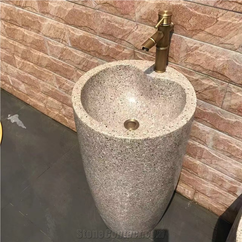Fluted Calacatta Viola Pedestal Round Wash Basin For Bath