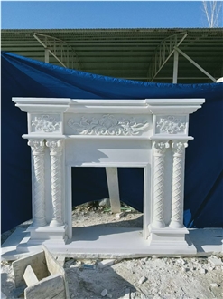 Fluted Marble Calacatta Paonazzo Fireplace For Home Decor