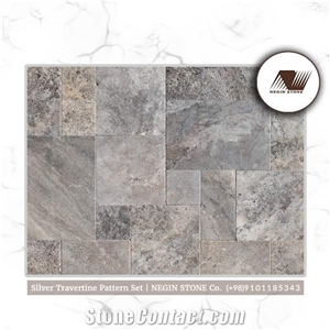 Silver Travertine Pattern Set