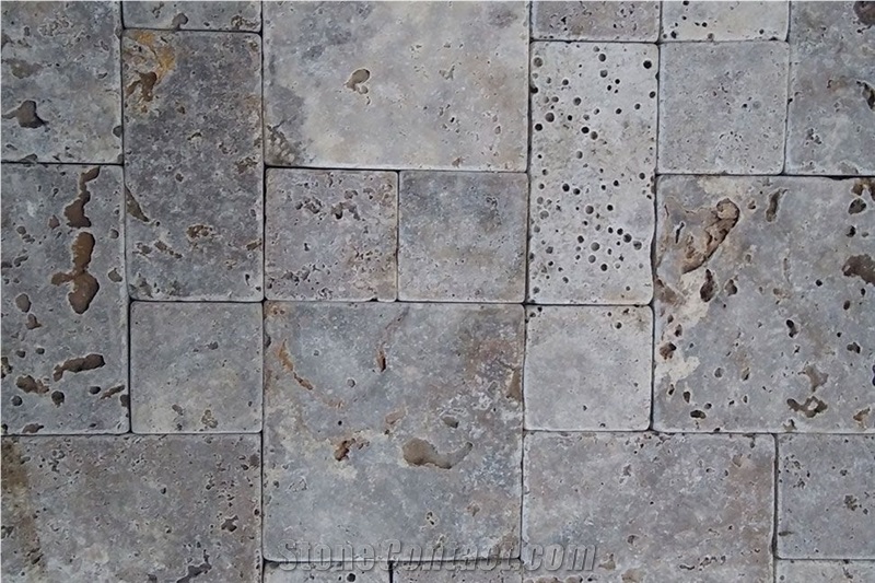 Silver Travertine Pattern Set