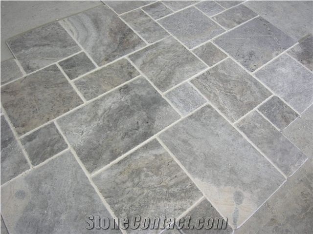 Silver Travertine Pattern Set