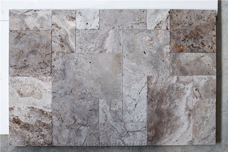 Silver Travertine Pattern Set