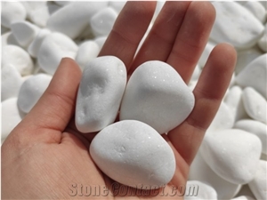 Pure White Pebbles, Thassos Marble Pebble Stone