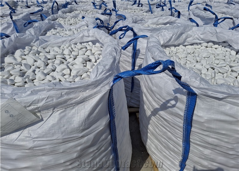 Pure White Pebbles, Thassos Marble Pebble Stone