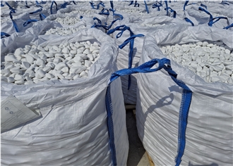 Pure White Pebbles, Thassos Marble Pebble Stone